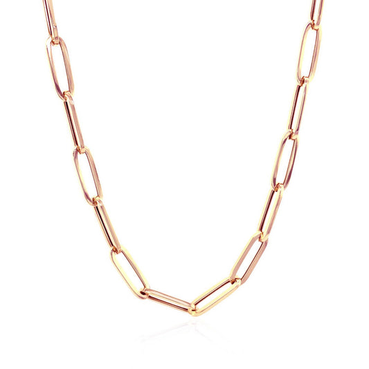 14K Rose Gold Bold Paperclip Chain (4.2 mm)